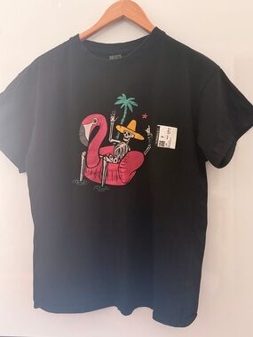 Asics Black Graphic Tee with White Logo